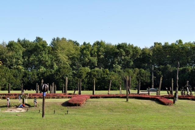 Mohács National Memorial with wooden sculptures